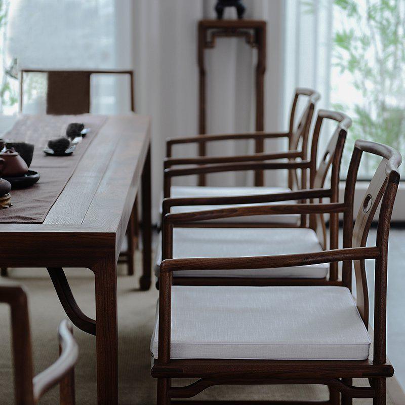 实木茶桌全套新中式禅意会客简约功夫泡茶台榆木黑胡桃茶桌椅组合