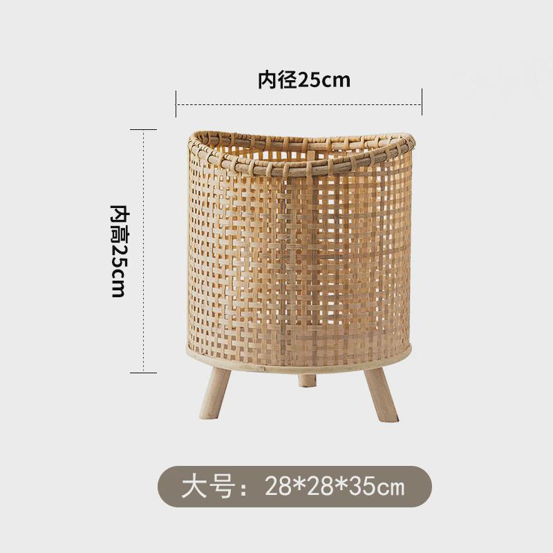 S588藤编花篮花盆竹编花架客厅落地式盆景植物摆放置物架阳台多肉