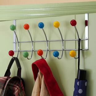 31n单只装十彩衣服挂钩衣帽钩门后挂架门顶免打孔壁挂珠