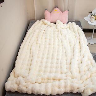 獭兔毛绒加厚超厚毛毯子冬季盖毯盖被办公室午睡沙发高级感床上用