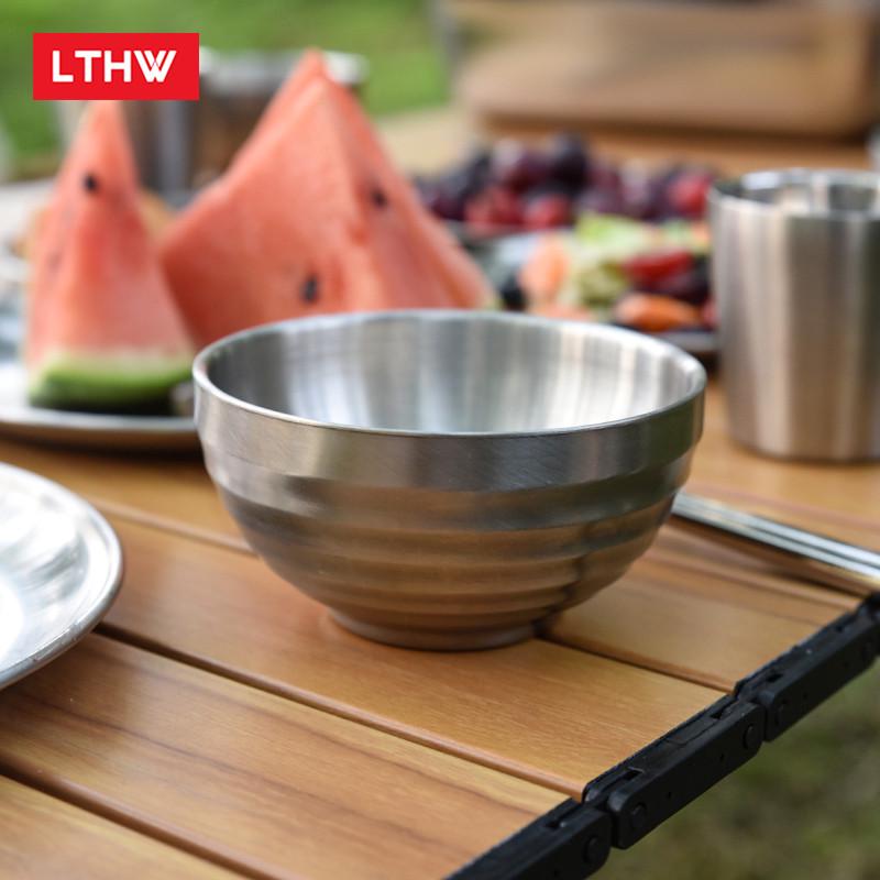 lthw旅腾餐具户外便携露营野餐碗盘筷子双层勺水杯饭碗菜碟盘子