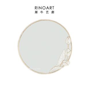 9qxc珍贵贝母!比弗梳妆台珍珠光泽玉兰花法式圆镜半身镜利镜子