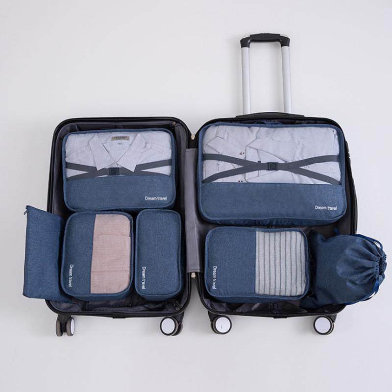 旅行收纳袋新款跨境便携整理大容量7件套防水收纳套装,收纳整理,其他收纳袋,淘宝优惠券,粉丝福利购,淘宝优惠卷