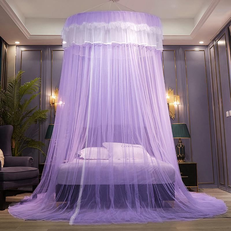 圆顶蚊帐吊顶1.8米1.5m床2家用双人公主风单人落地免安装吸顶加密