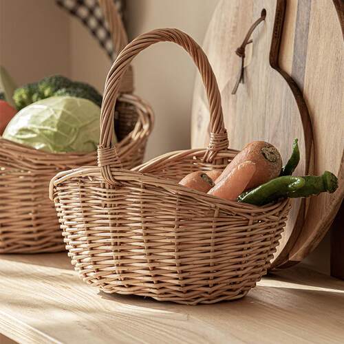 6b76手工柳编篮子手提篮藤编水果收纳筐竹编竹篮菜篮子野餐小编织