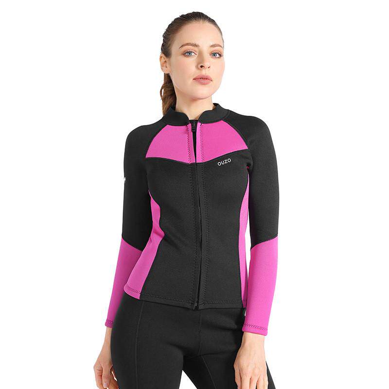 1.5mm潜水服ouzo女款长袖上衣潜水衣防寒保暖防晒游泳冲浪服分体