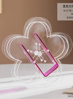 北欧创意装饰品亚克力花瓶客厅卧室桌面假花仿真花简约花摆件包邮