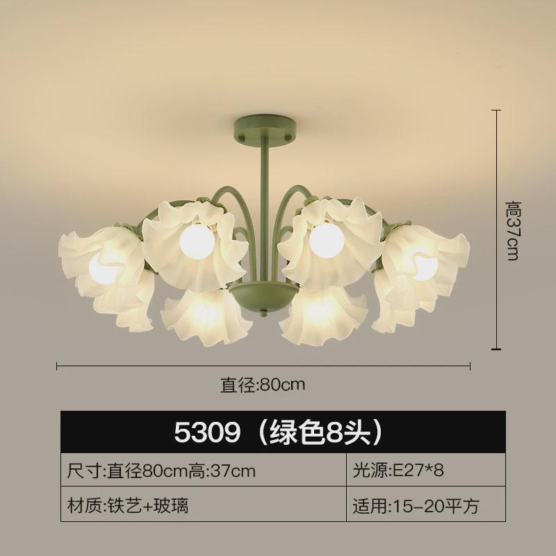 法式田园客厅吊灯创意网红铃兰花朵灯餐厅乡村复古灯具美式卧室灯