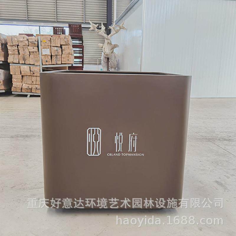 户外铝合金花箱组合阳台花盆花坛室外树箱庭院种植箱隔断花槽简约