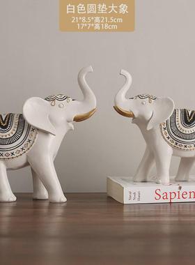 欧式金叶树脂客厅电视柜酒柜玄关装饰品大象摆件工艺品摆设跨境品