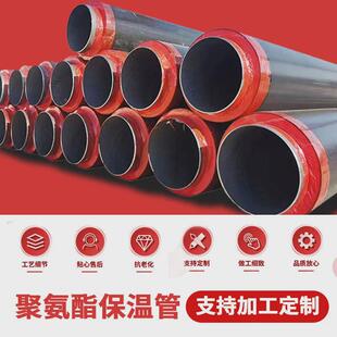 直埋聚氨酯架空保温热水钢管热力管道聚氨酯发泡保温管厂家