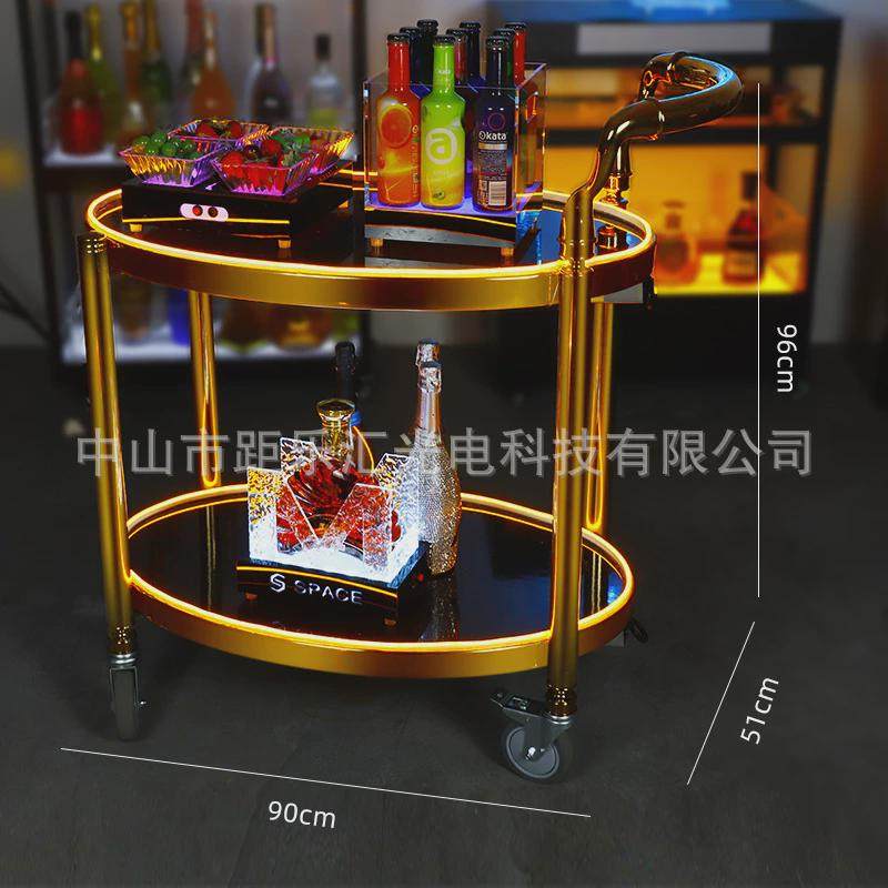 酒吧发光手推车创意餐厅餐车酒店移动茶水车商用手酒水ktv推车车