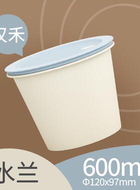 邦民一次性汤碗圆形带盖耐高温密封600ml外卖打包盒高档餐饮商用