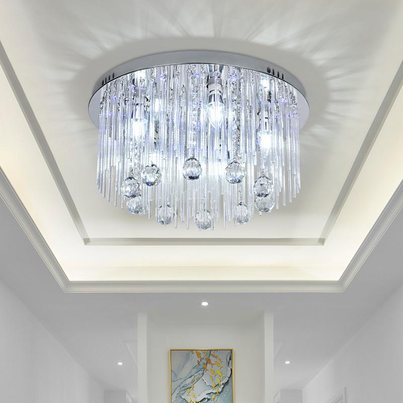 客厅灯长方形客厅水晶灯led吸顶灯现代简约大气变色灯具家装灯饰