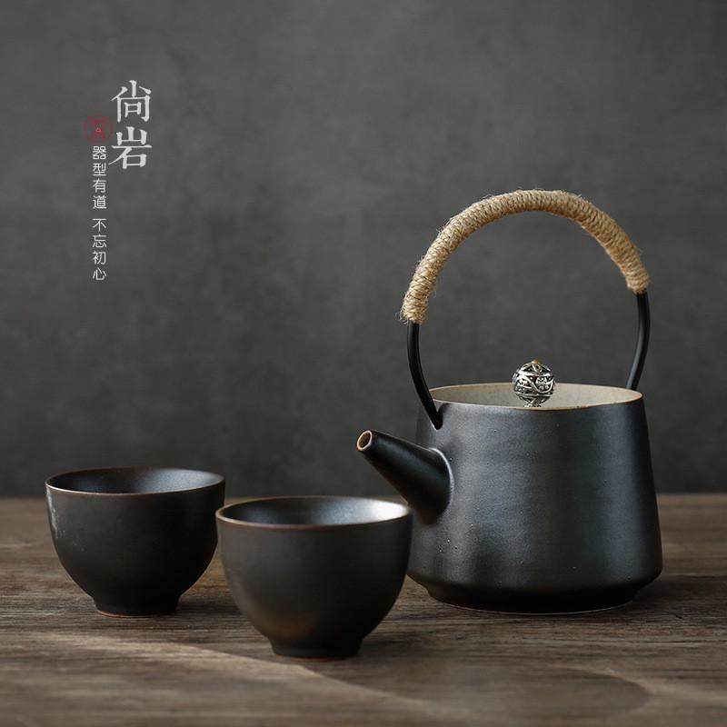 尚岩中式便携一壶二杯功夫茶具旅行茶具茶壶茶杯套装批发定制logo