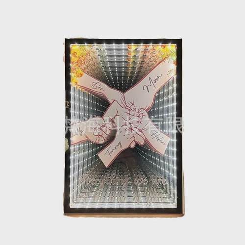 大手款爆品爆牵小手创意礼品led发光镜子灯摆件