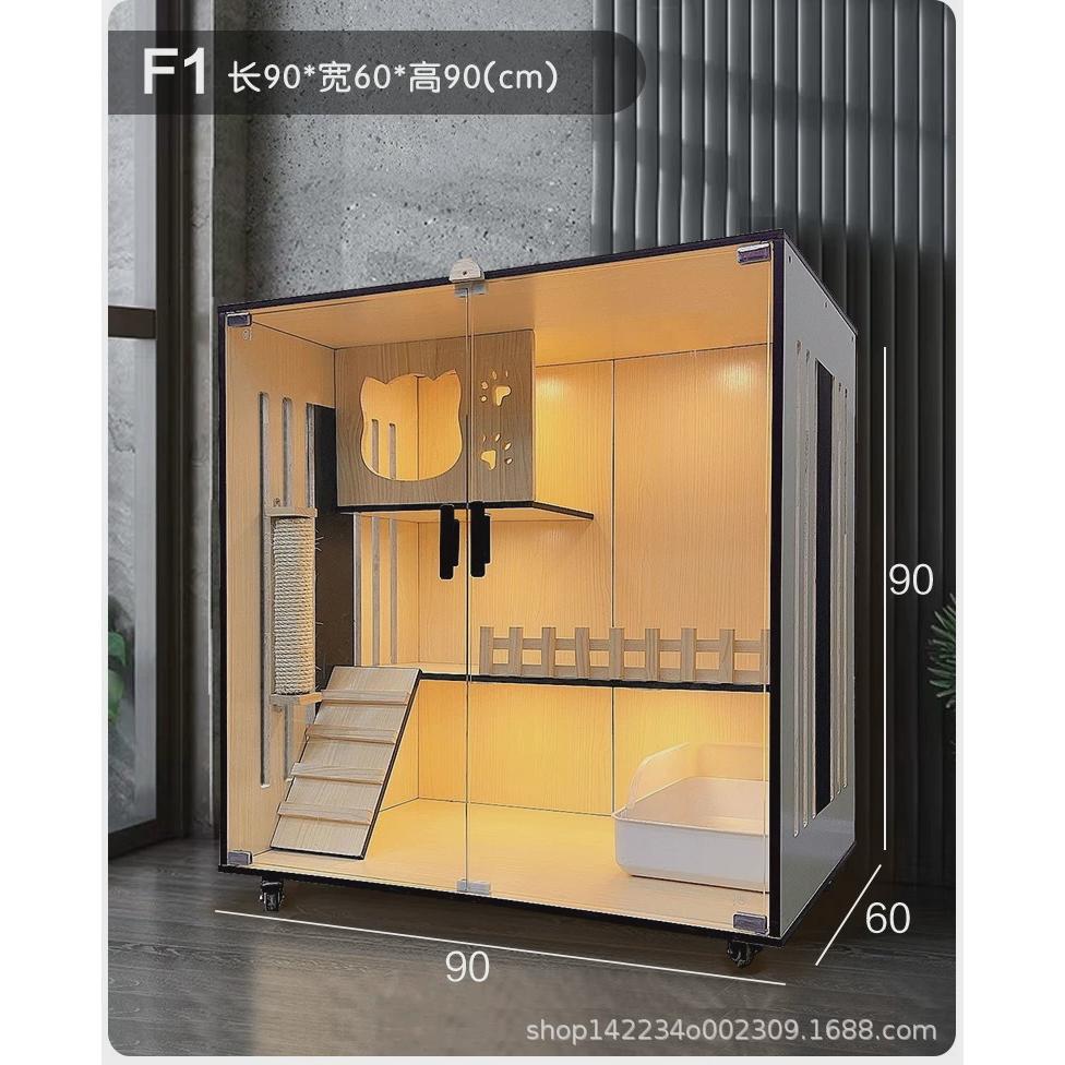 网红室内家用猫柜子猫笼防水猫窝猫别墅猫笼子大猫咪房子猫屋猫舍