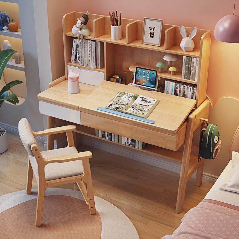 全实木儿童书桌小学生学习桌椅套装家用多功能写字台写字桌可升降,住宅家具,儿童电动/智能学习桌,淘宝优惠券,粉丝福利购,淘宝优惠卷