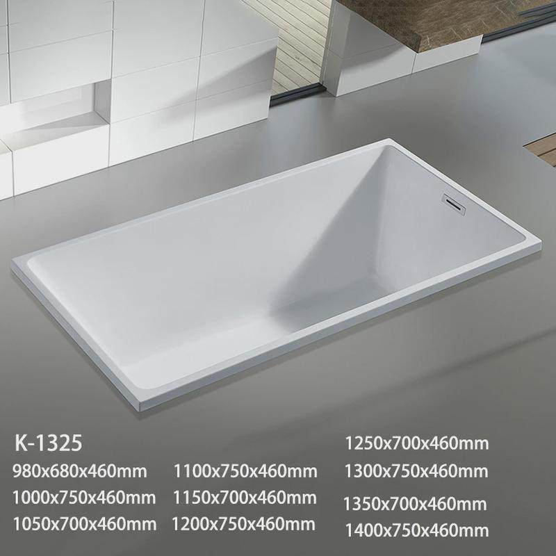 佛山厂家亚克力嵌入式浴缸民宿酒店家用简易方形普通成人内嵌浴池