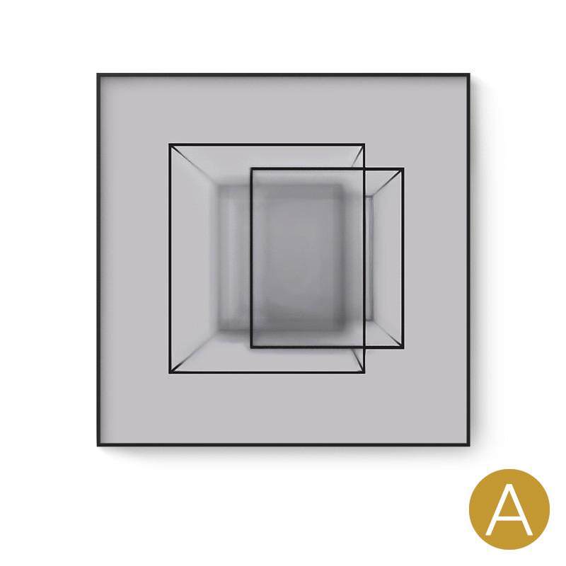 正方形装饰画沙发背景墙客厅抽象轻奢后现代挂画现代简约书房墙画