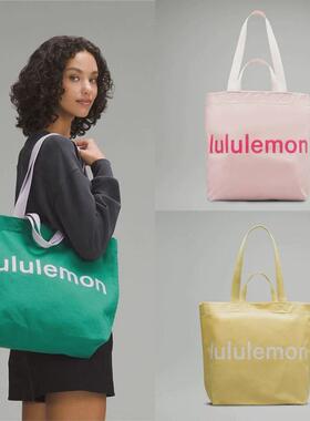 ins潮牌大容量lulu帆布托特包男女学生旅行瑜伽包健身运动手提袋