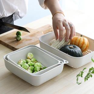 加厚塑料沥水篮洗菜盆洗菜篮厨房家用创意淘米洗水果菜篮子水果盘