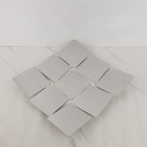 欧式九宫格收纳果盘金属摆件客厅餐厅茶几样板间桌面家居饰品软装