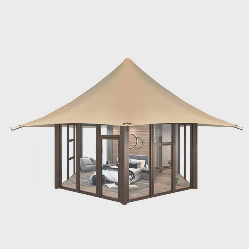 单峰民宿张拉膜帐篷旅游景区尖顶酒店帐篷野奢营地pvdf膜结构帐篷