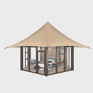 单峰民宿酒店帐篷旅游帐篷尖顶张拉膜帐篷野奢营地pvdf膜结构景区