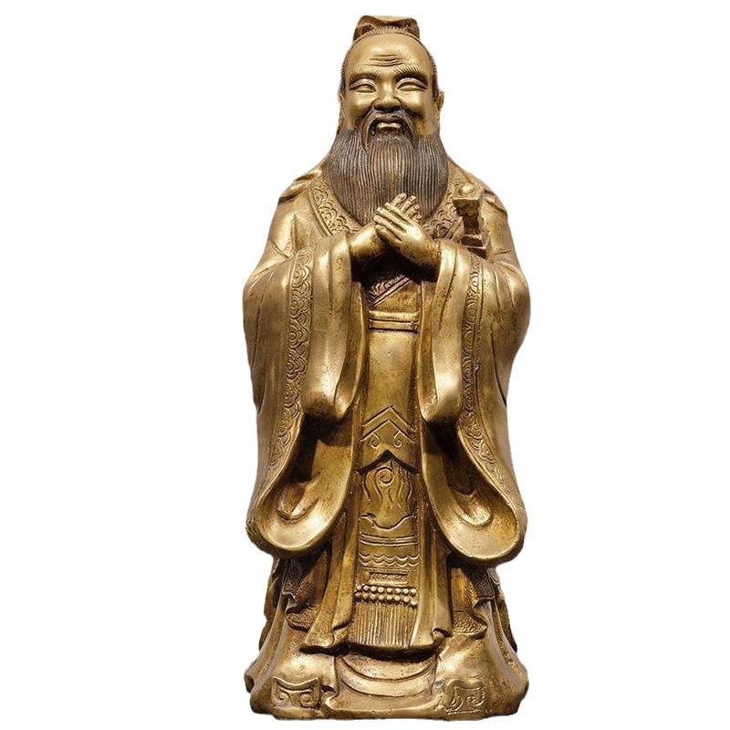 校园主题孔子铜雕像铸铜孔子全身像雕塑铜人物孔子雕塑学校摆件