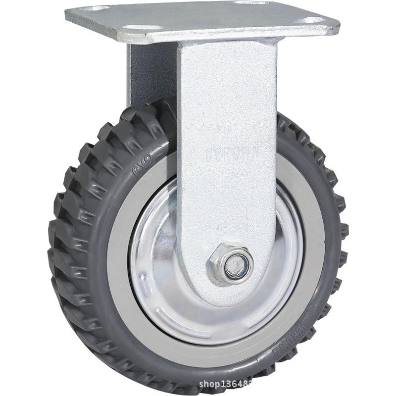 脚轮5寸重型聚氨脂烽火万向带刹车轮优冠脚轮PU轮推车轮厂家直销