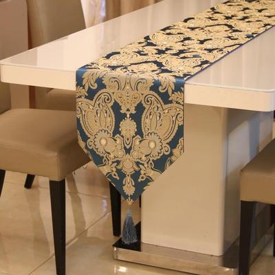 3Q妈咪简欧高精密织绣桌旗美式简约欧式餐桌茶几床尾巾软装布