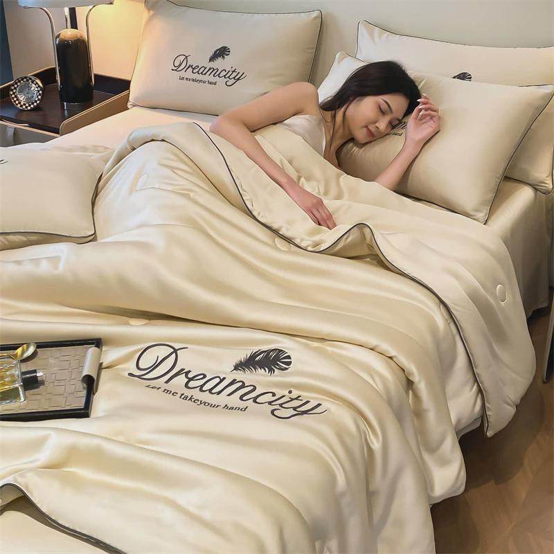 夏季水洗天丝夏被四件套冰丝空调被双人单人被子感薄款凉批发代发,床上用品,化纤被,淘宝优惠券,粉丝福利购,淘宝优惠卷