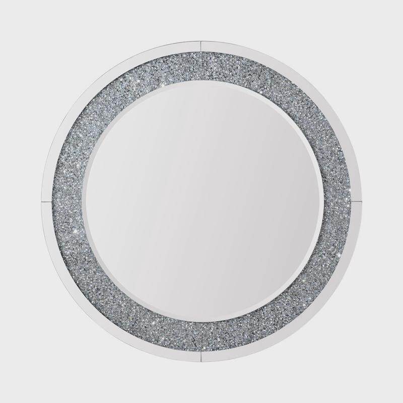 厂家镜水晶碎钻石装饰供应墙镜轻奢客厅玄关镜子欧美wallmirror