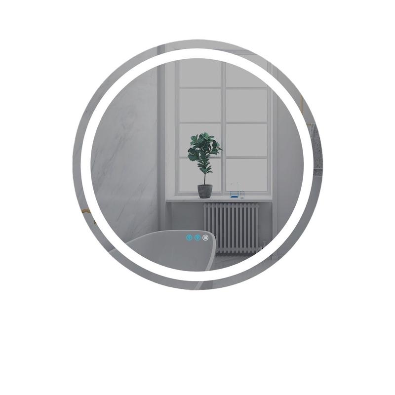 智能浴室镜卫生间灯镜背光镜子rgb彩色发光led防雾触屏圆形