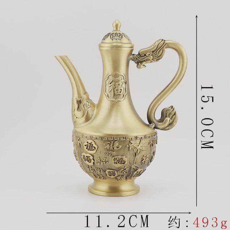 工厂定制黄铜百福竹子酒壶摆件工艺品宴会婚庆家居办工作摆件铜器