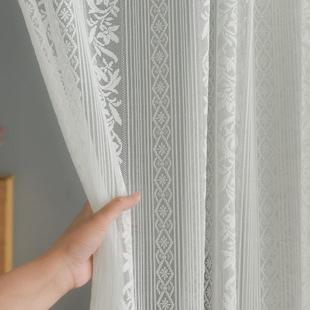 帘子门帘隔断卧室房间家用免打孔透光不透人入户防蚊纱帘白纱窗帘