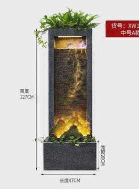大型假山流水喷泉新中式别墅鱼缸客厅景观庭院水幕墙工艺品摆设