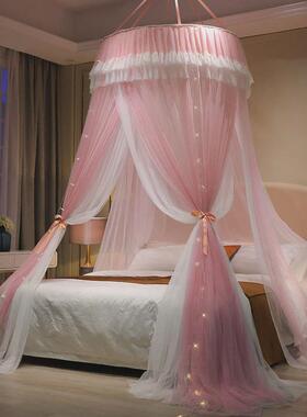 iyr7吊顶吸盘圆顶公主蚊帐免打孔家用1.8圆形吊挂1.5免安装可折叠