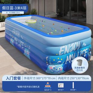 圈奇充气游泳池儿童家用折叠宝宝鱼池滑梯大型加厚户外水池