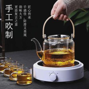 实商供应玻璃蒸煮两用提梁壶 电陶炉煮茶炉茶壶 功夫茶具时尚 套装