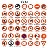 禁令标志禁止通行左转停车让行标识 限制速度路牌圆形铝板标牌