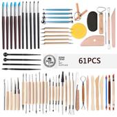 陶艺工具61件套笔多组合软陶泥石塑黏土辅助雕刻刀刮片点钻装