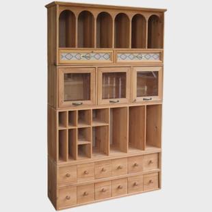 ali6叁木质复古桌面收纳盒抽屉式杉置物柜手账文具画笔书桌整理置