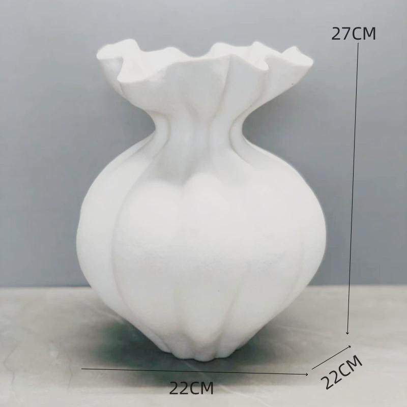 法式大花瓶白色高级感摆件餐桌家居民宿酒店软装艺术现代花器摆件,家居饰品,装饰摆件,淘宝优惠券,粉丝福利购,淘宝优惠卷