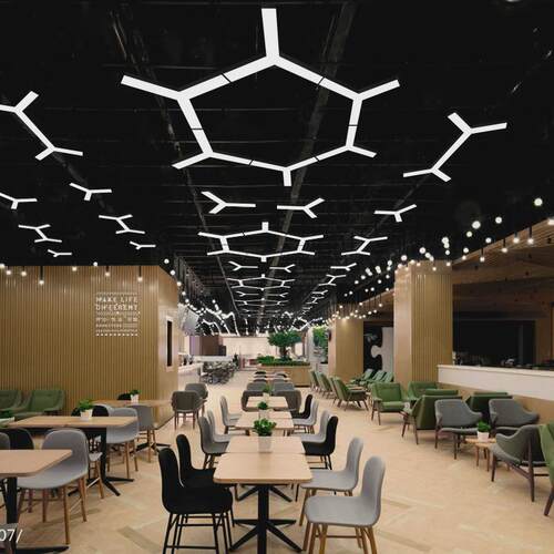 LED造型灯创意Y形办公室吊灯店铺商场健身房异形工业风灯具