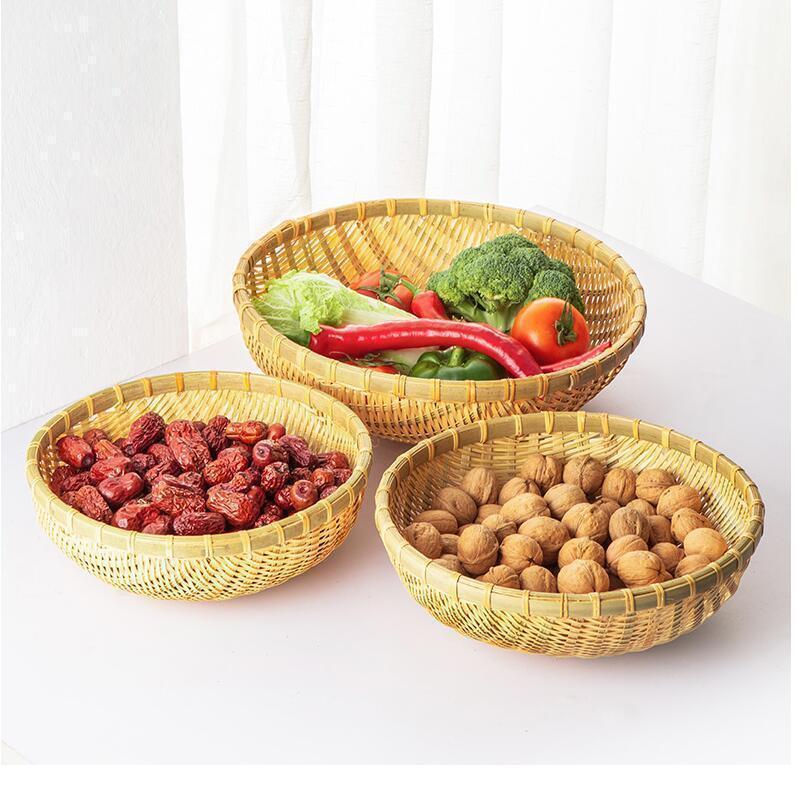 竹编制品馒头收纳筐竹制品篮子竹编筐洗菜沥水淘米篮水果篮小簸箕