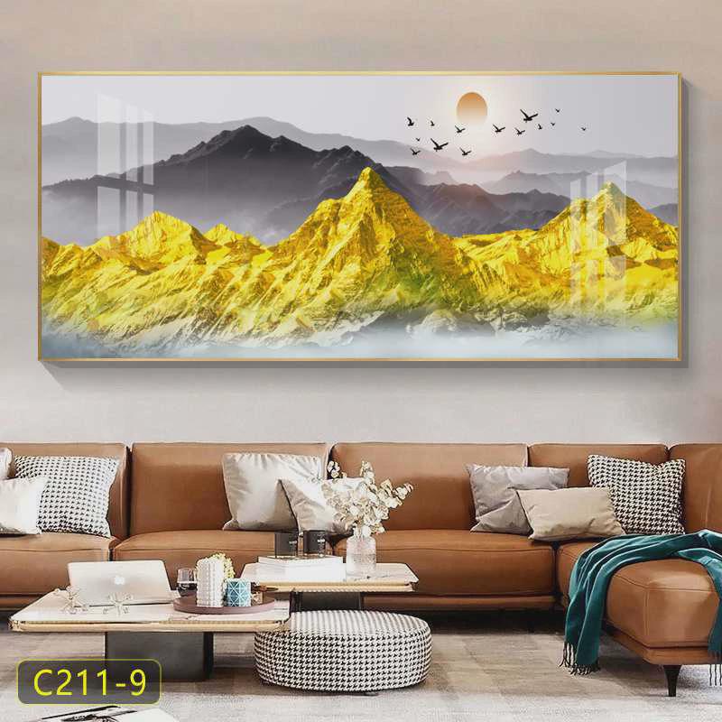 日照金山客厅挂画沙发背景墙山水风景画工业风壁画卧室床头装饰画图片