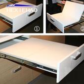 新一代省空间重型四节隐藏餐桌滑轨工作台滑道滑轨抽屉式 餐台导轨