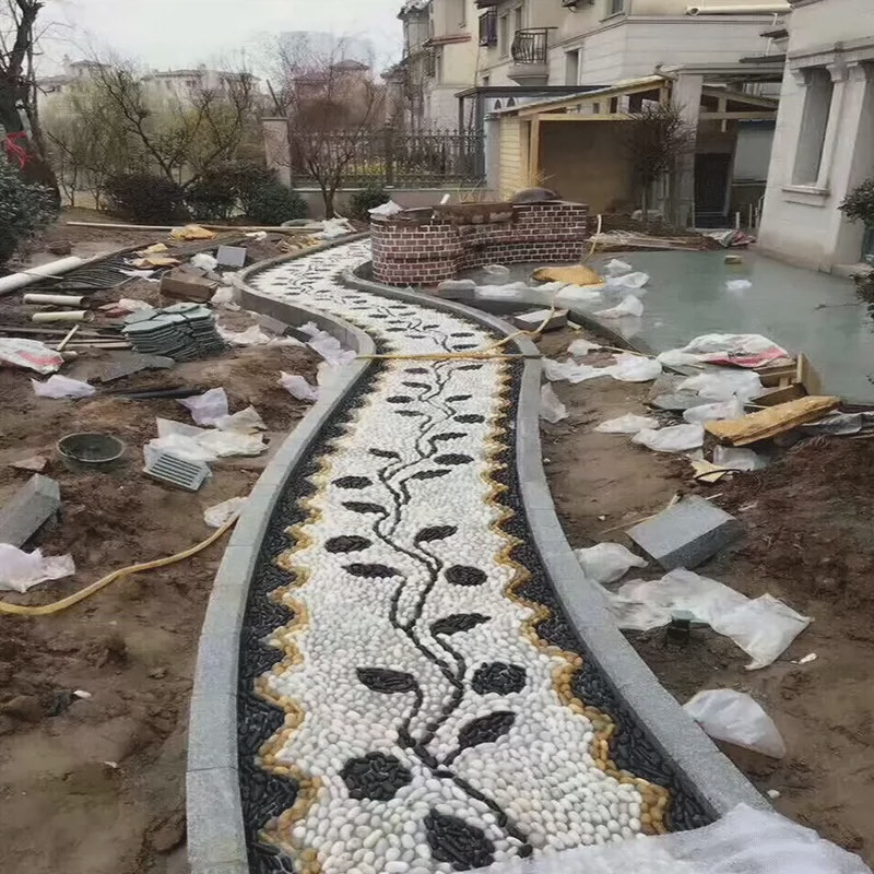 鹅卵石雨花石庭院花园造景铺路鱼缸石子五彩鹅软石彩色天然批发